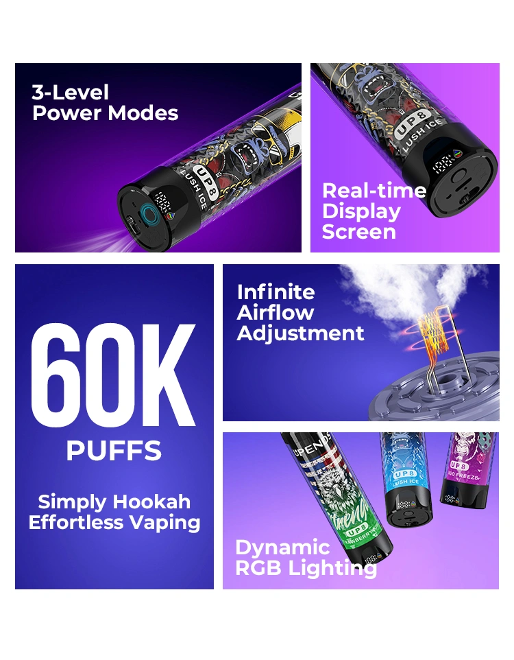 60 000 zaciągnięć, 3 poziomy mocy, płynna regulacja airflow, ekran i dynamiczne RGB