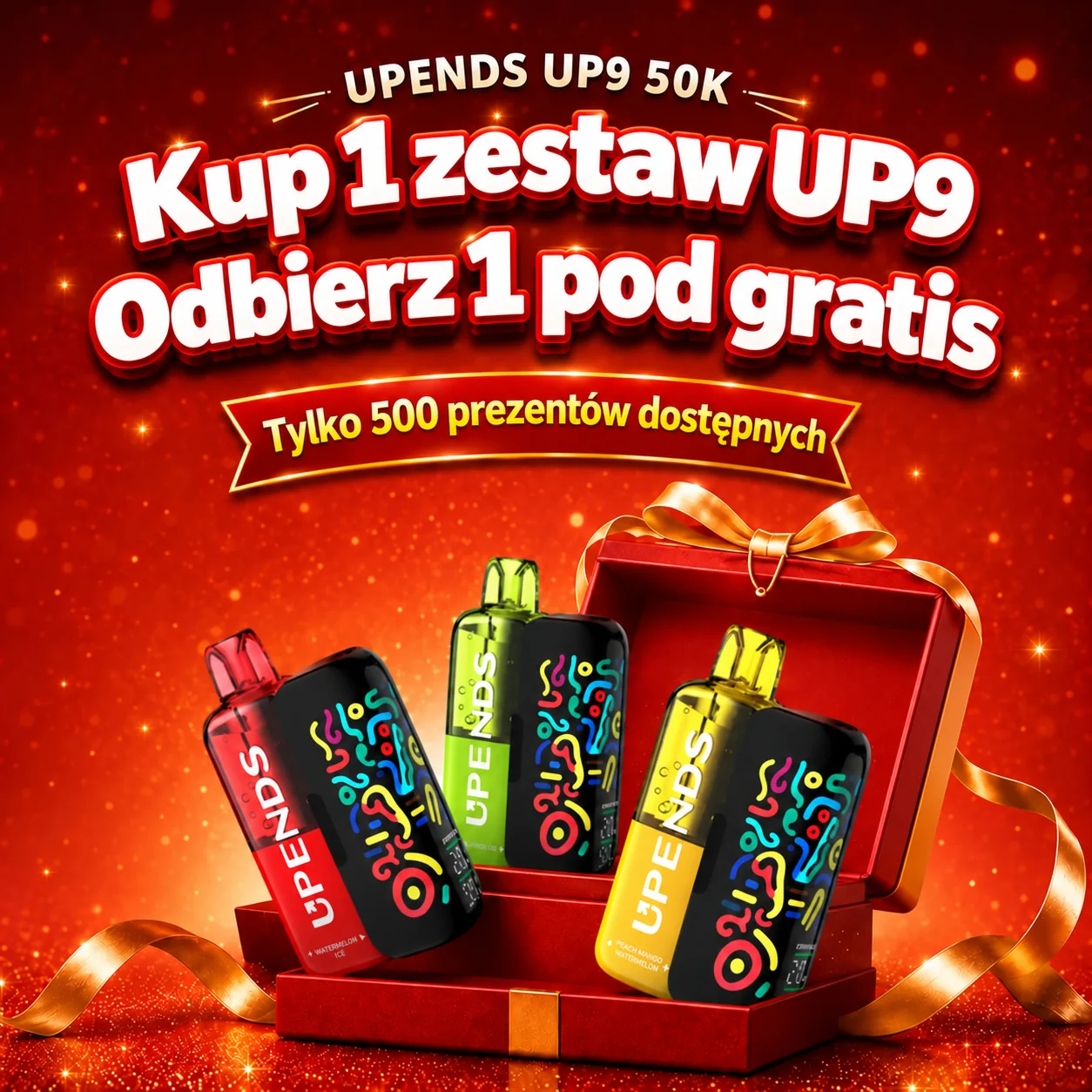 Promocja UPENDS UP9 50K: kup 1 zestaw UP9 i odbierz 1 pod gratis. Dostępnych jest tylko 500 prezentów.